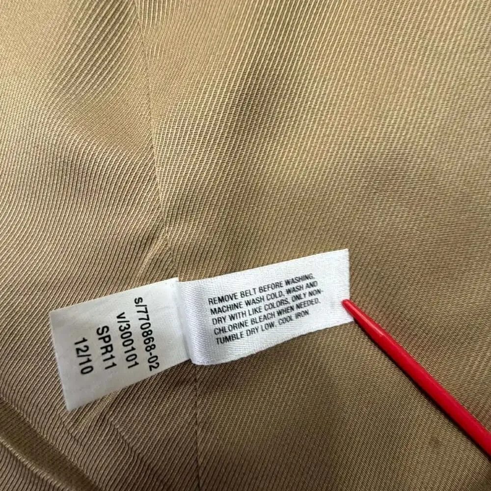 Gap Women's Medium Tan Double-Breasted Belted Trench Coat - Picture 13 of 14